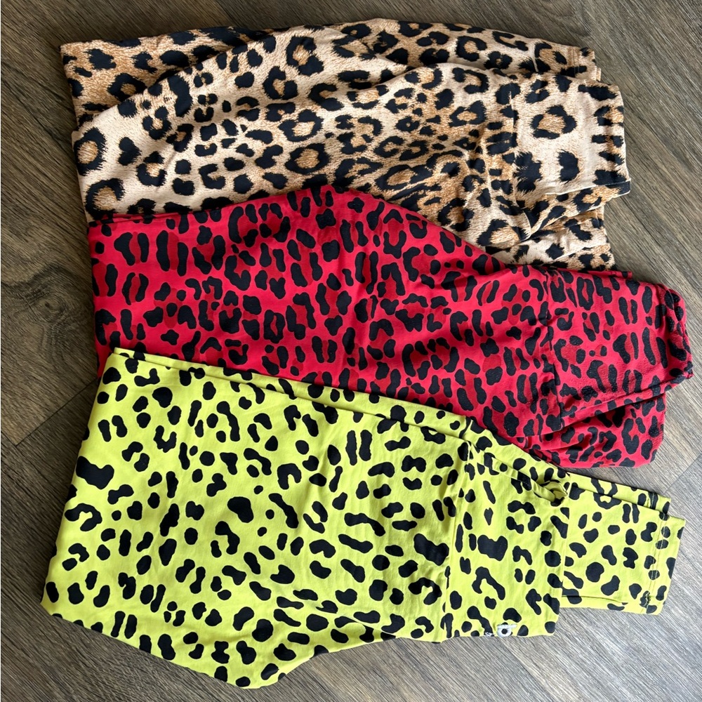 Booty by Brabants Leopard Print Leggings - Brown, Red, Green